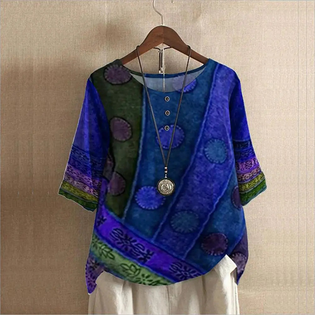 Elegant top med rund hals