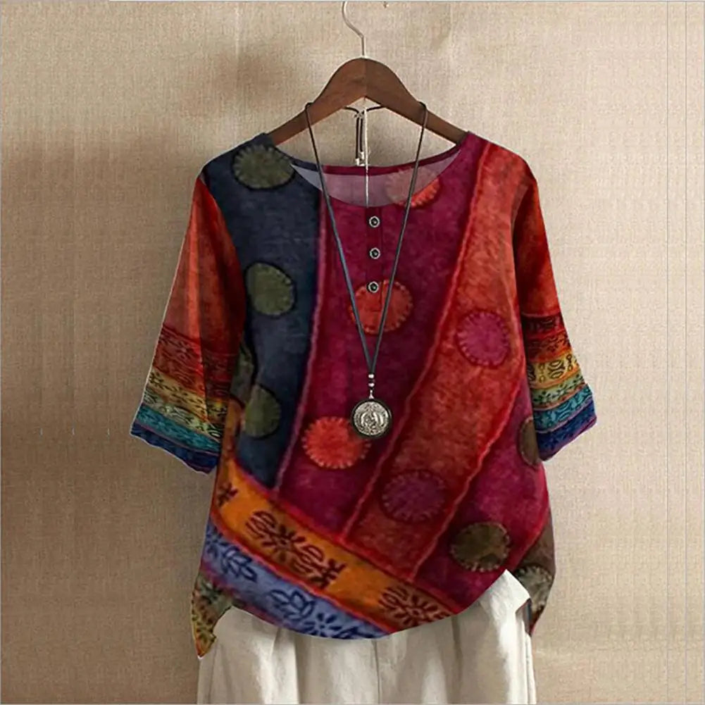Elegant top med rund hals