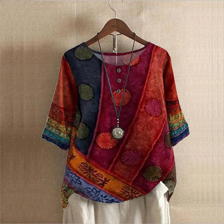 Elegant top med rund hals
