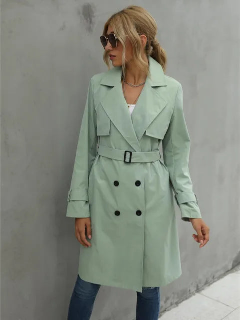 Ariya - Elegant Langærmet Trenchcoat til Kvinder-Modiva