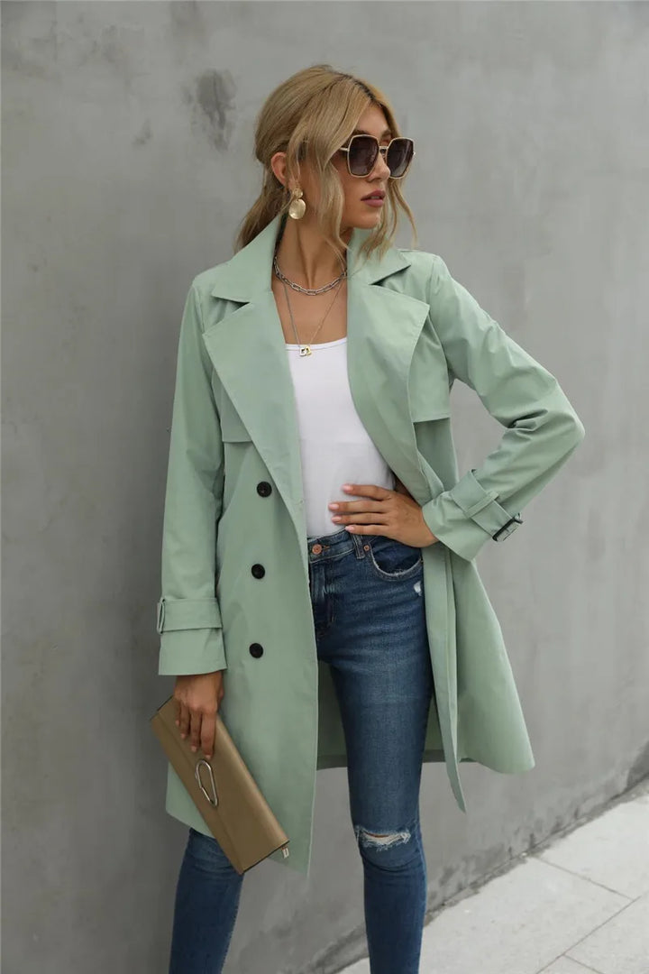 Ariya - Elegant Langærmet Trenchcoat til Kvinder-Modiva