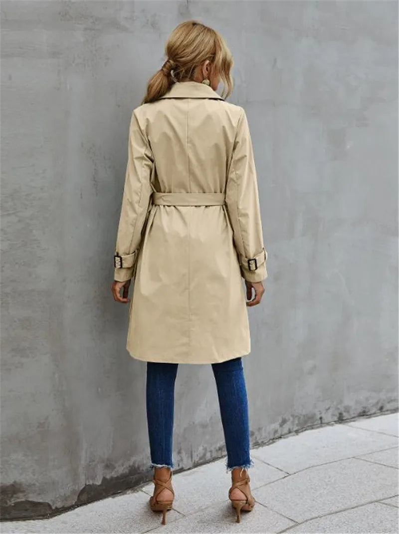 Ariya - Elegant Langærmet Trenchcoat til Kvinder-Modiva
