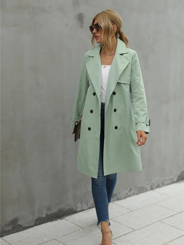 Ariya - Elegant Langærmet Trenchcoat til Kvinder-Modiva