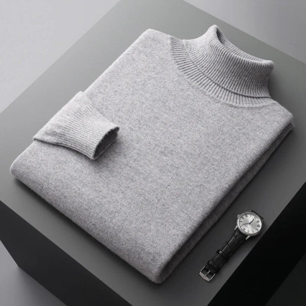 Højkvalitets cashmere-rullekravesweater til mænd