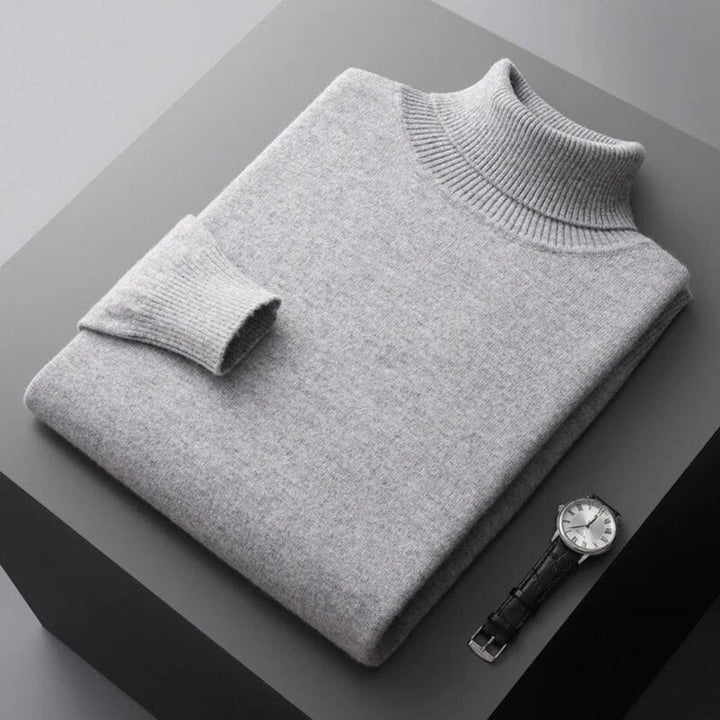Højkvalitets cashmere-rullekravesweater til mænd