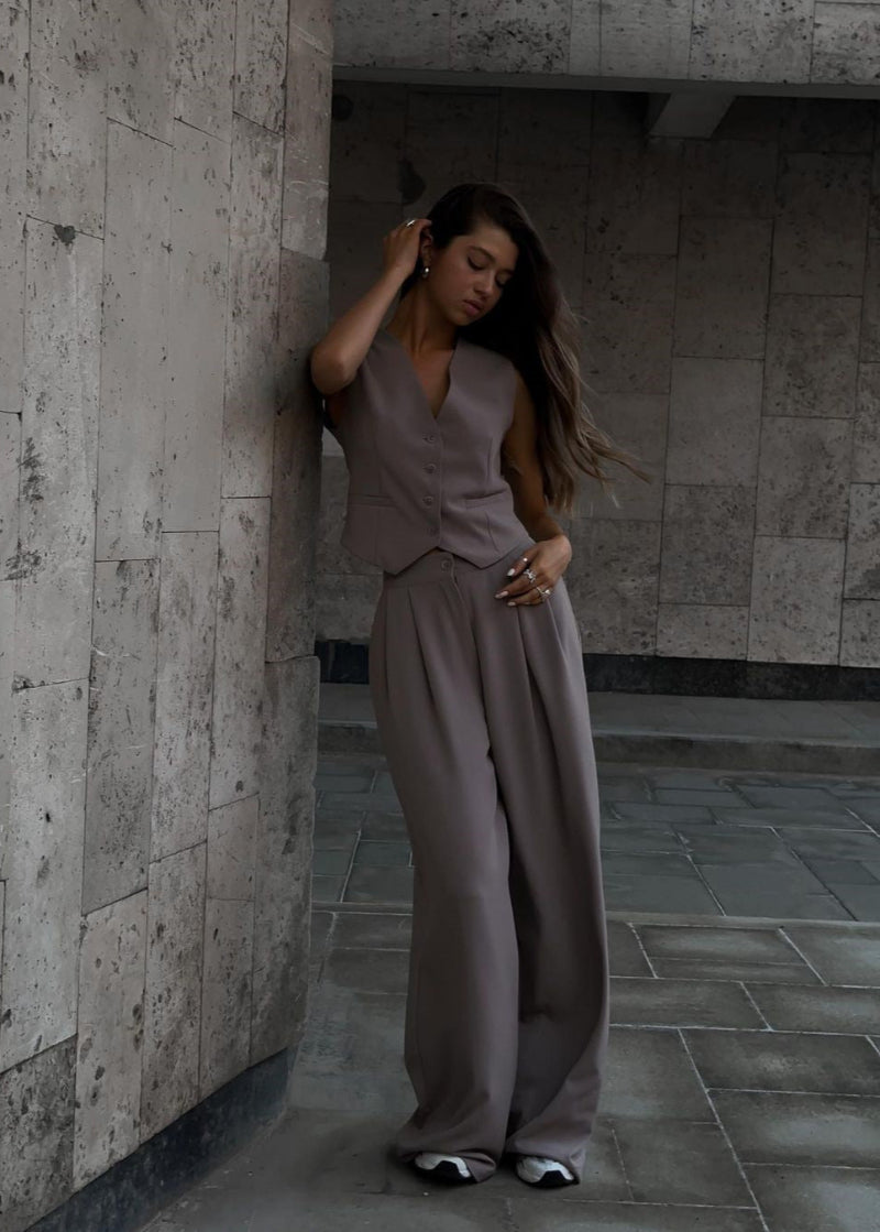 Elegant Ærmeløs Blazer Sæt til Kvinder