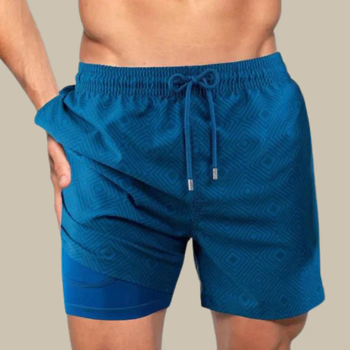 Trendy Mænd Swim Shorts med Foer og Telefon Lomme