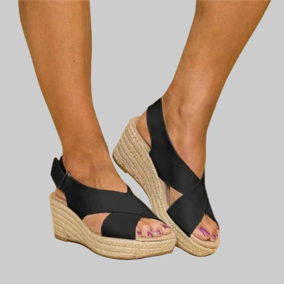 Dame kilehæle-espadriller