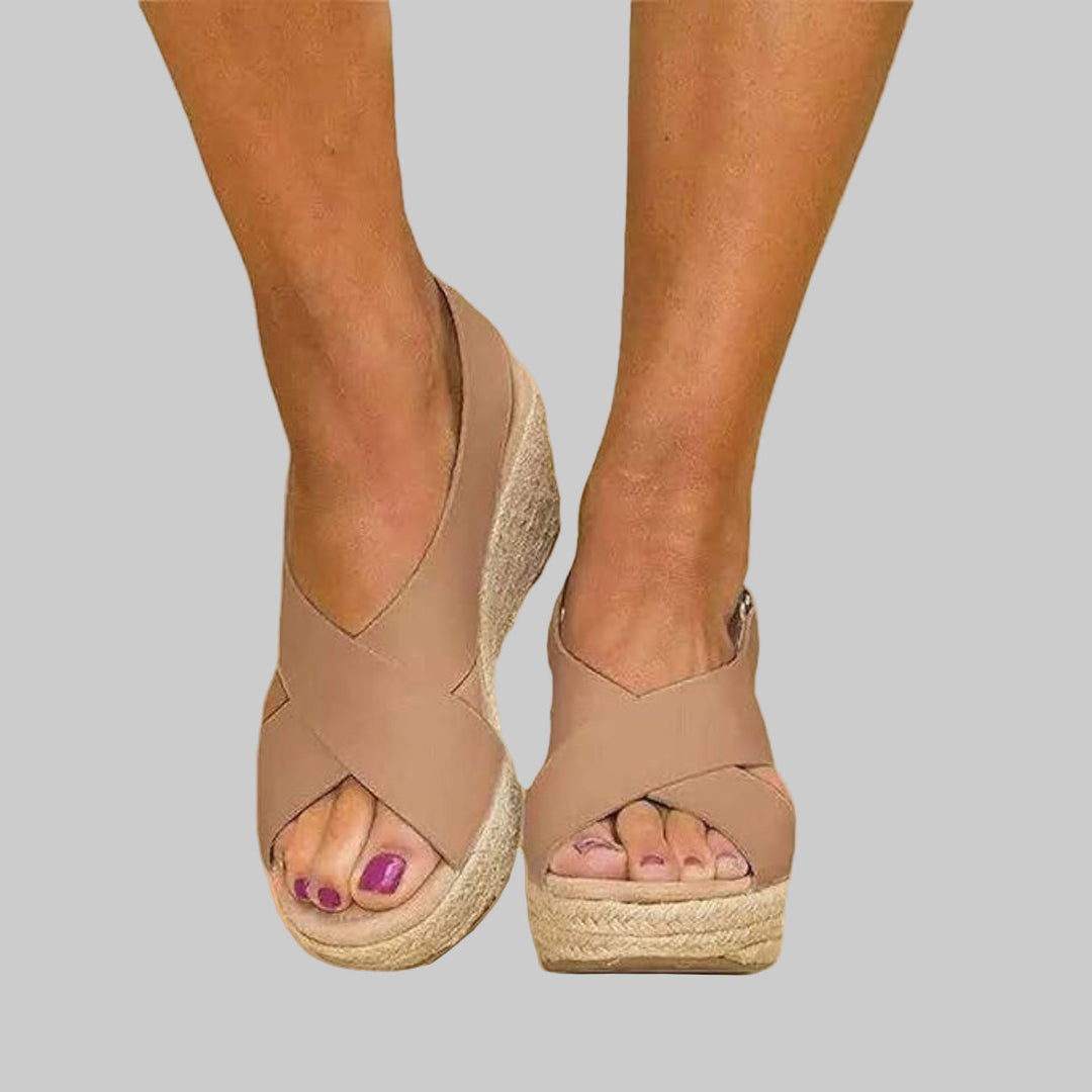 Dame kilehæle-espadriller