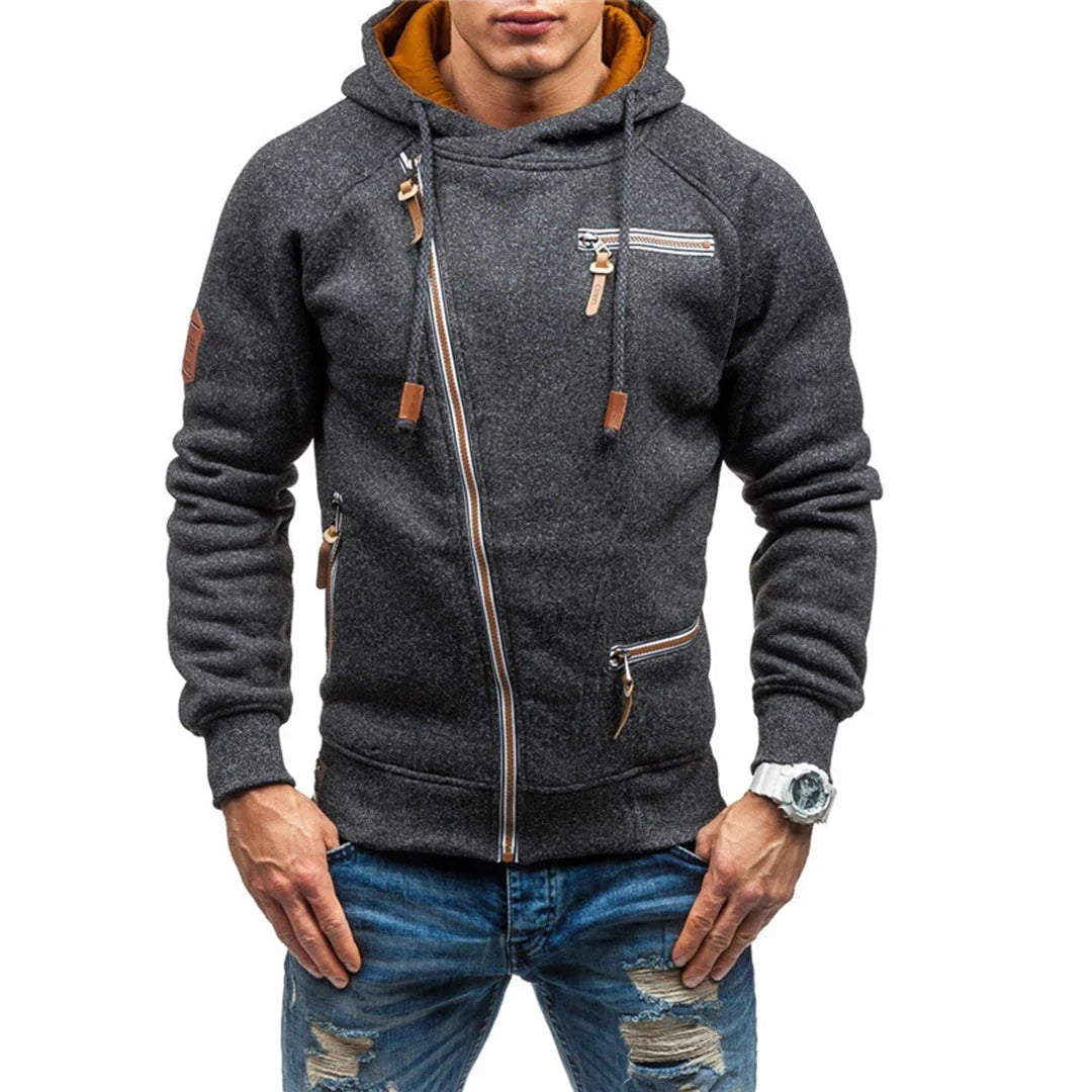 Casual Fleece Hættetrøje med Lommer for Mænd
