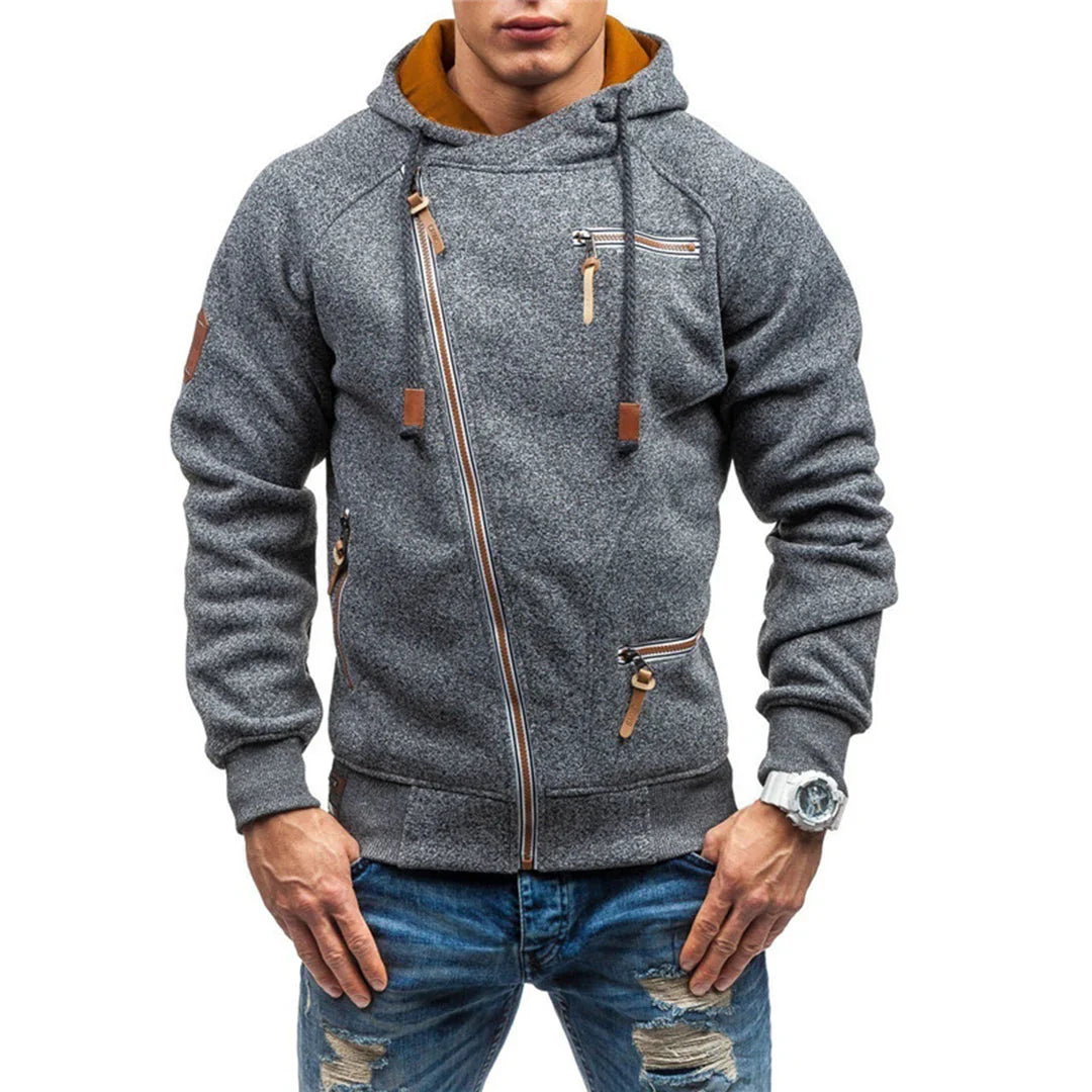 Casual Fleece Hættetrøje med Lommer for Mænd