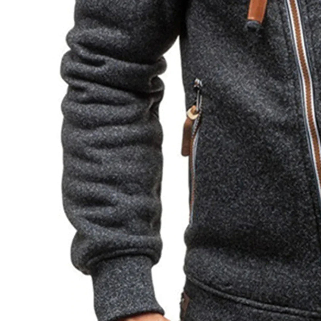 Casual Fleece Hættetrøje med Lommer for Mænd
