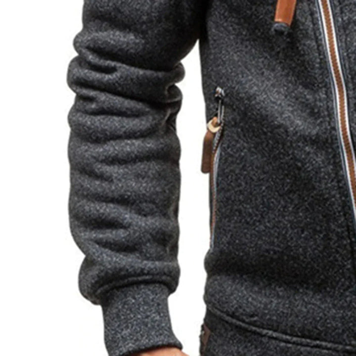 Casual Fleece Hættetrøje med Lommer for Mænd