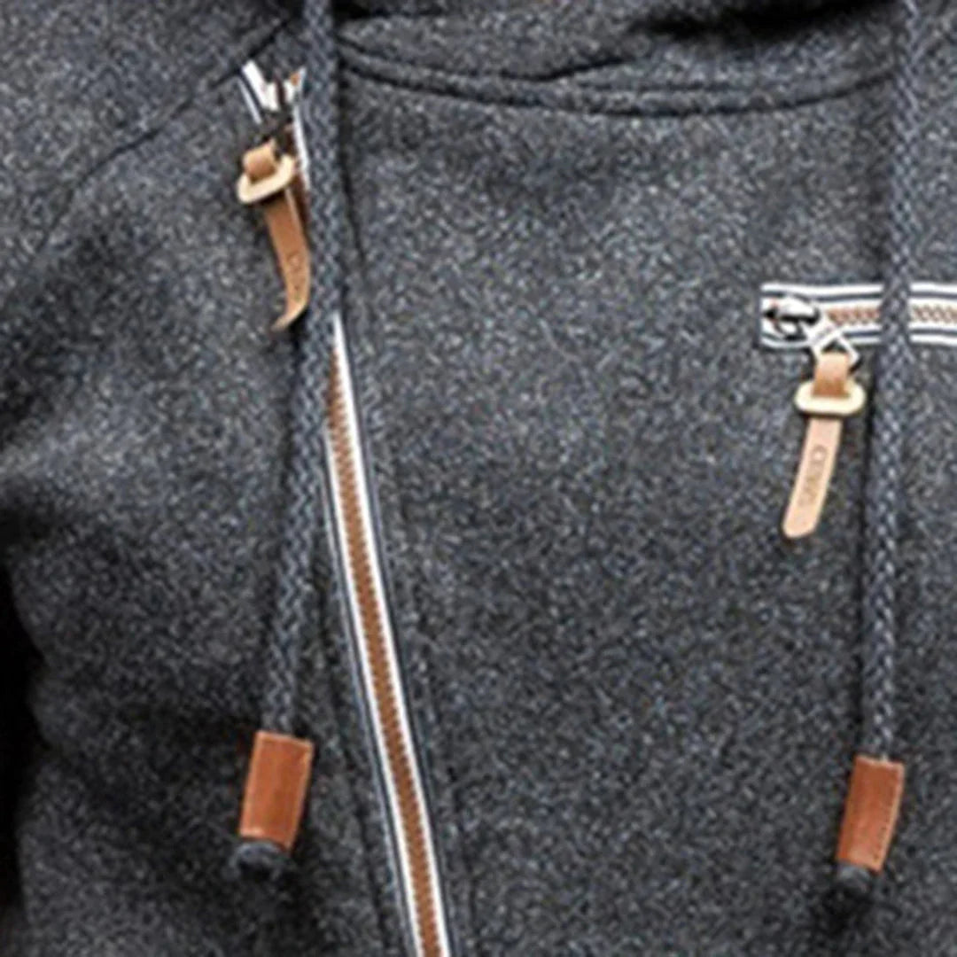Casual Fleece Hættetrøje med Lommer for Mænd