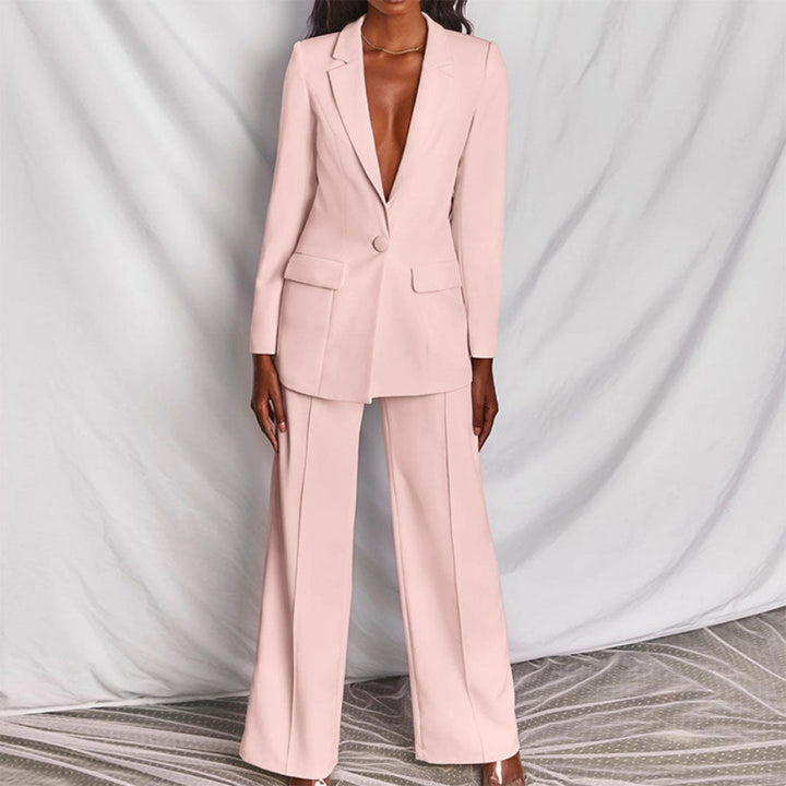 Elegant blazer og buksesæt til kvinder
