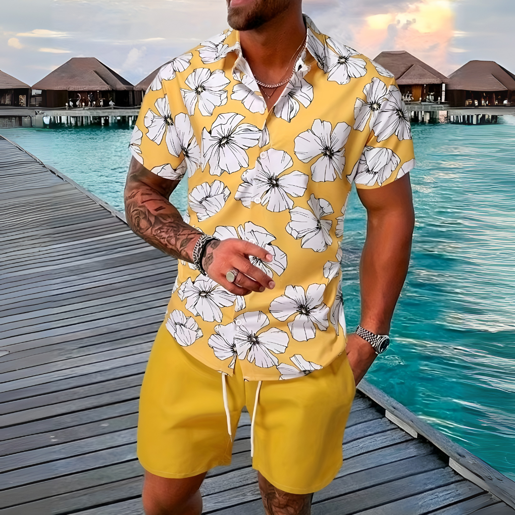 Retro strandstil hawaiiansk outfitsæt