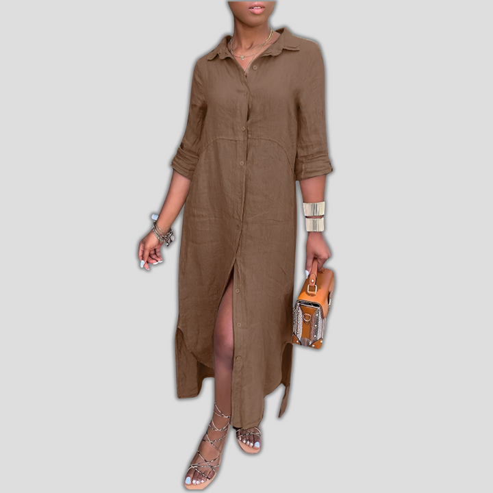 Elegant lang linned kjole