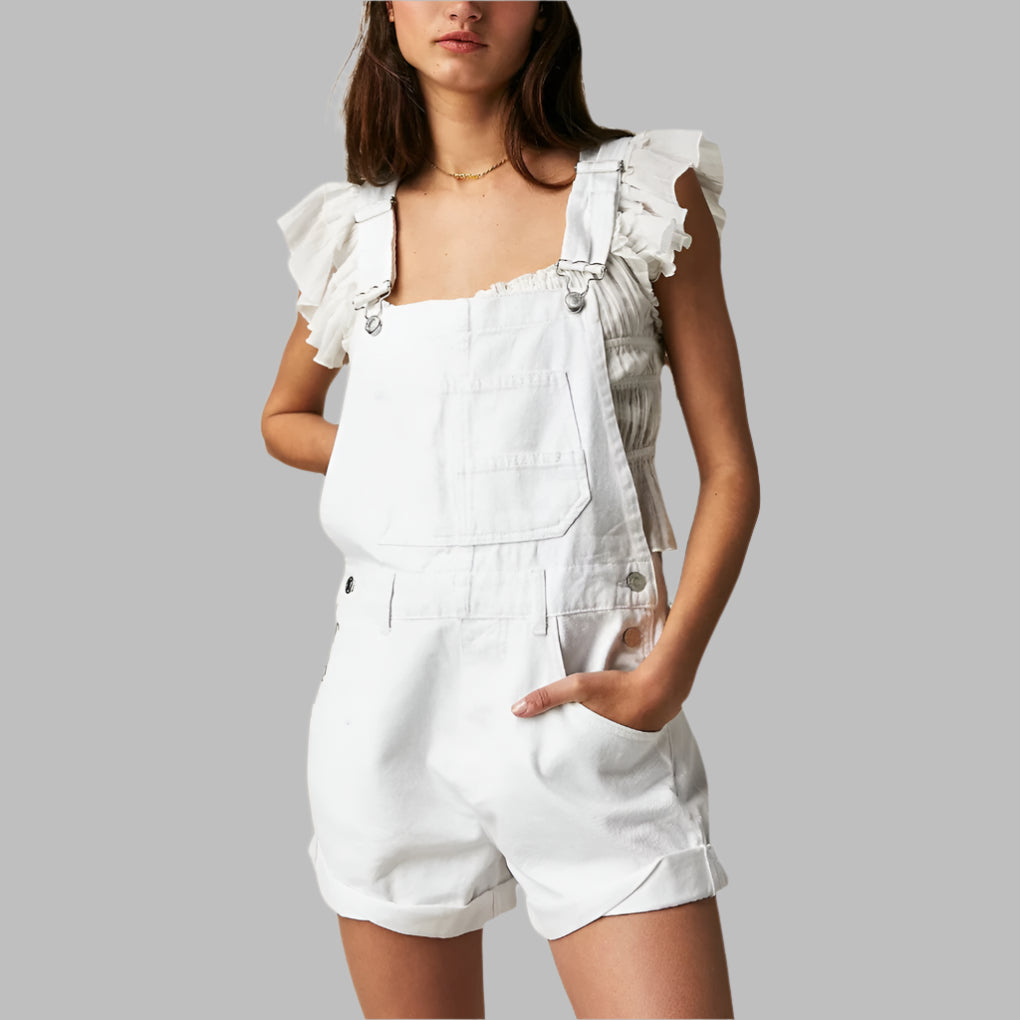 Ærmeløs denimjump jumpsuit afslappet chic