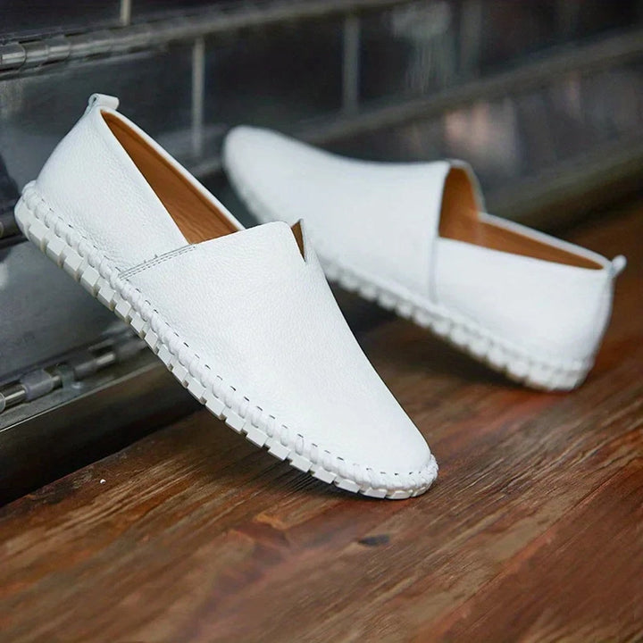 Elegante Loafers i Mat, Slip-Ons i Ægte Læder