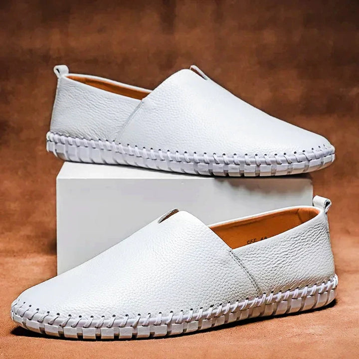 Elegante Loafers i Mat, Slip-Ons i Ægte Læder