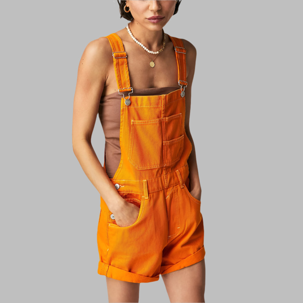 Ærmeløs denimjump jumpsuit afslappet chic