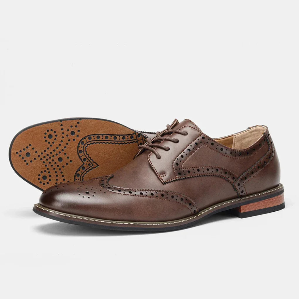 Læder Wingtip Brogue Oxford snøresko