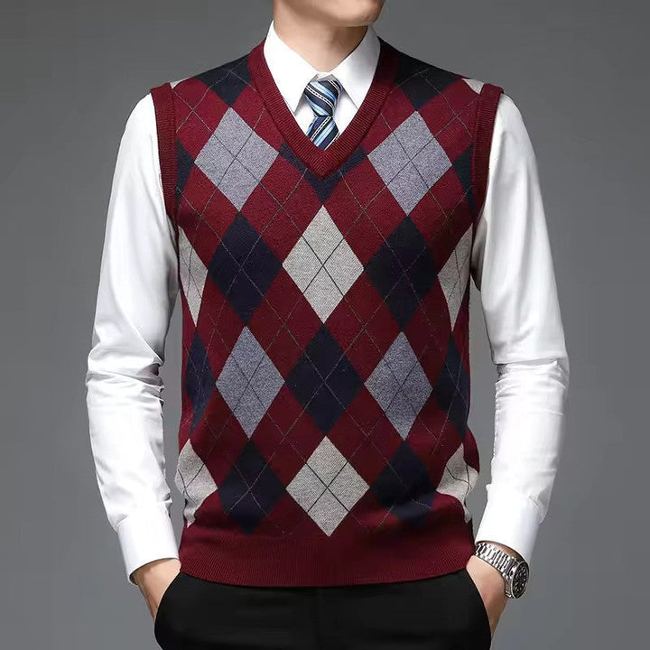 Ærmeløs sweater med V-hals