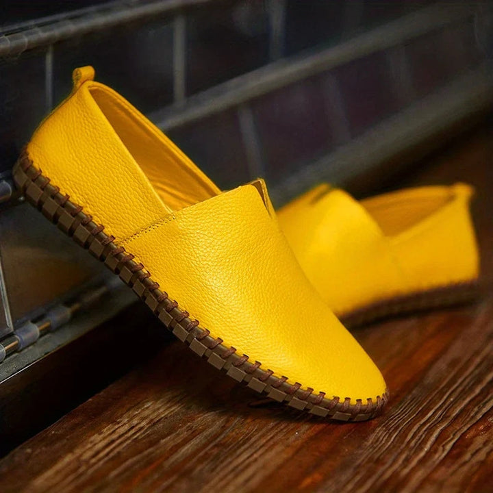 Elegante Loafers i Mat, Slip-Ons i Ægte Læder