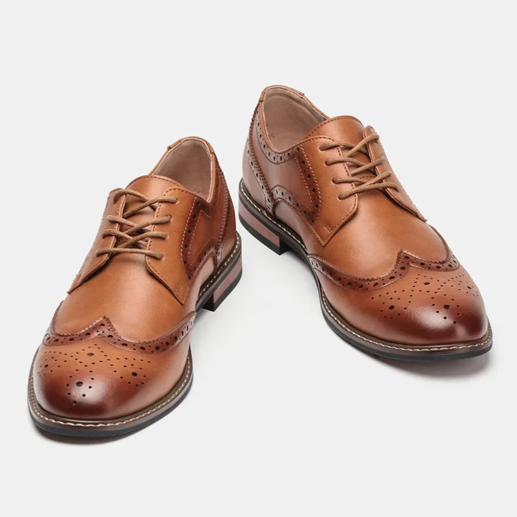 Læder Wingtip Brogue Oxford snøresko