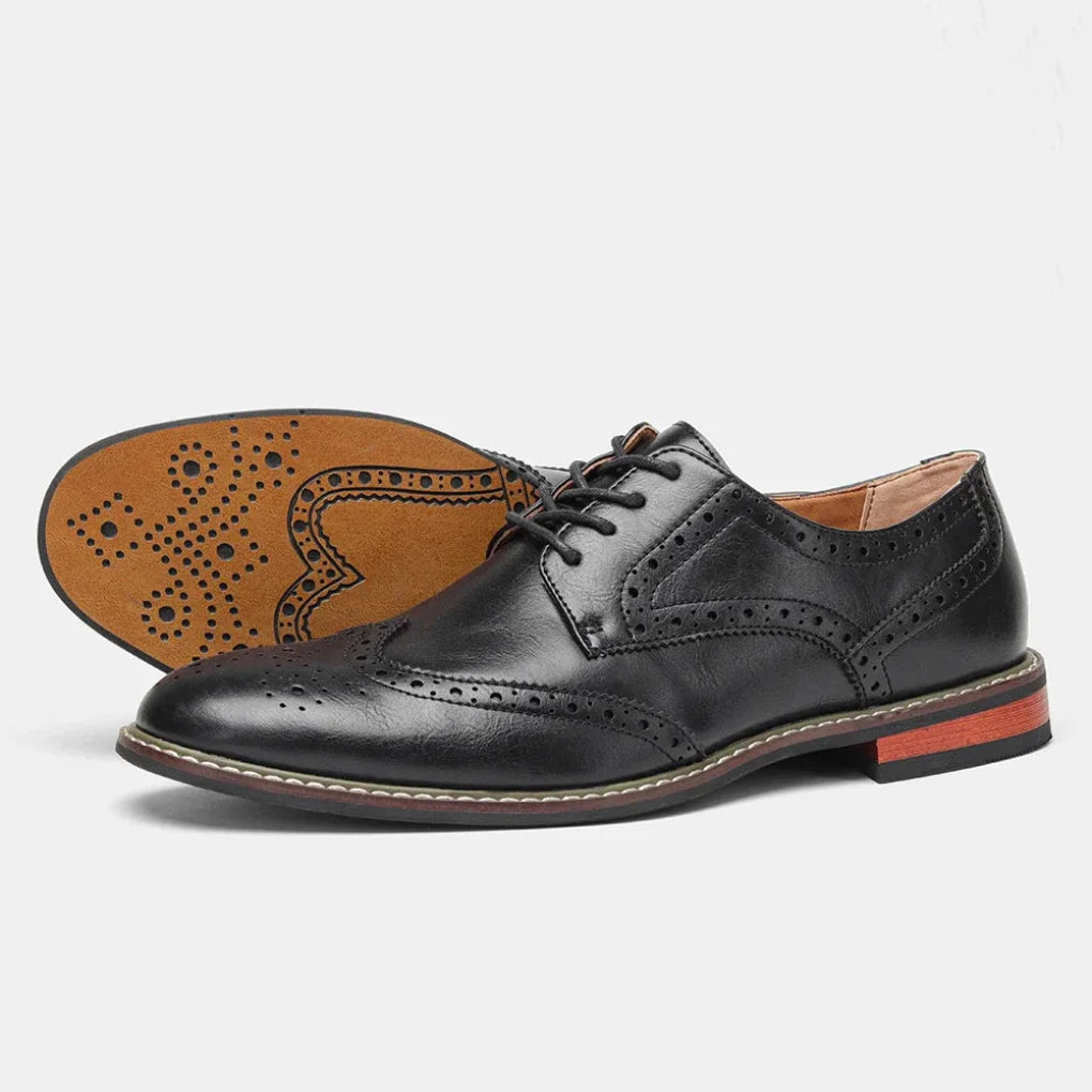 Læder Wingtip Brogue Oxford snøresko