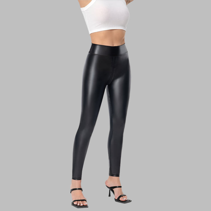 Elegante skinnende leggings med lynlås
