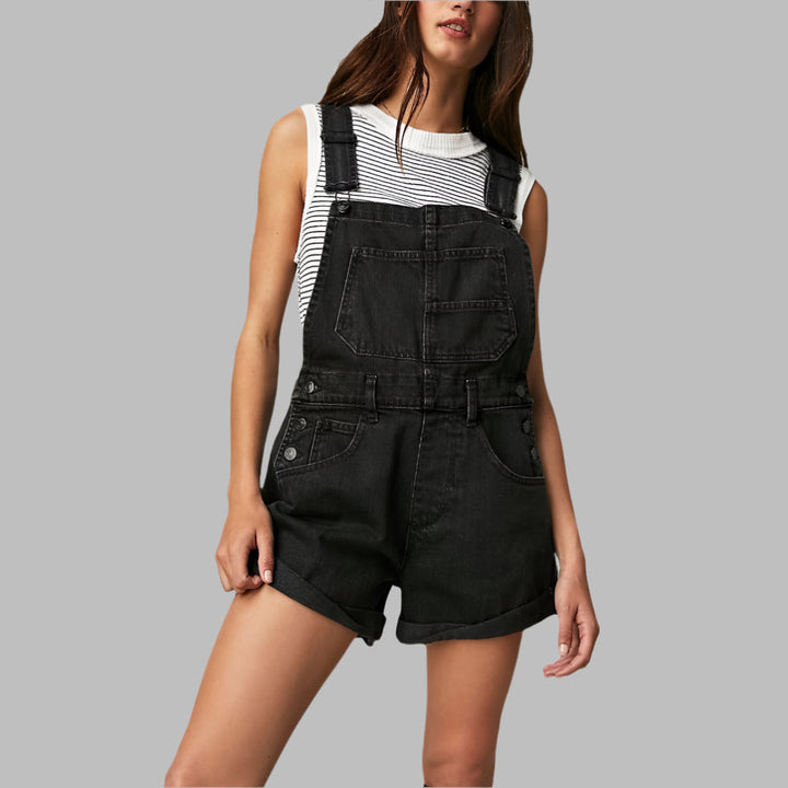 Ærmeløs denimjump jumpsuit afslappet chic