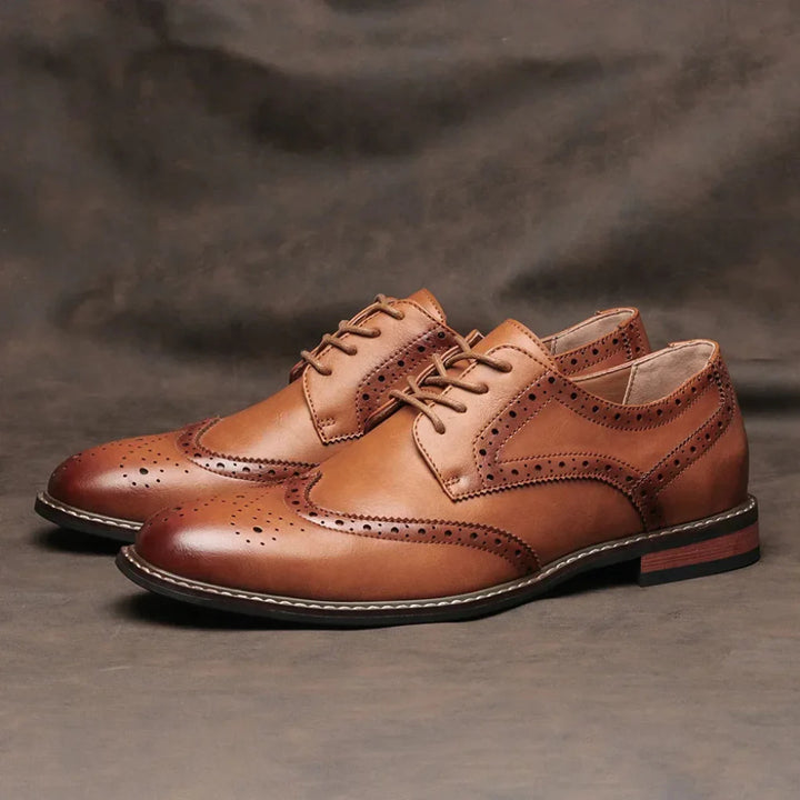 Læder Wingtip Brogue Oxford snøresko
