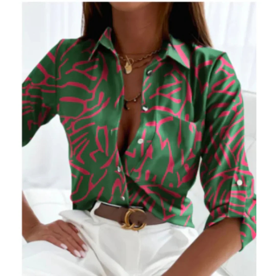 Bluse med gradientprint til kvinder