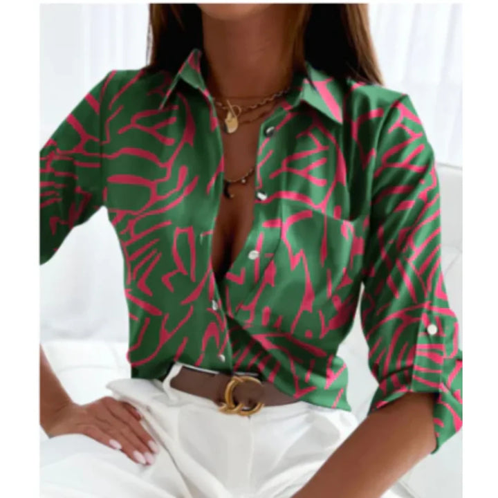 Bluse med gradientprint til kvinder