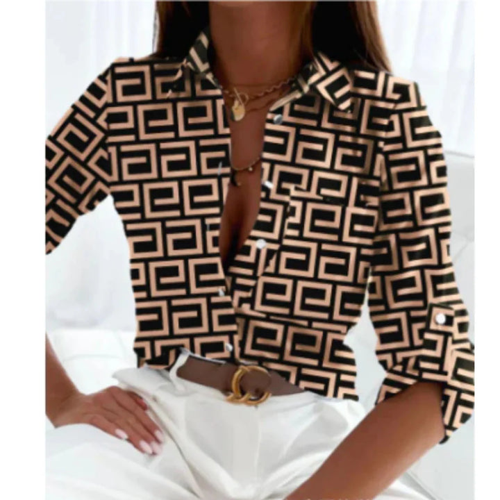 Bluse med gradientprint til kvinder