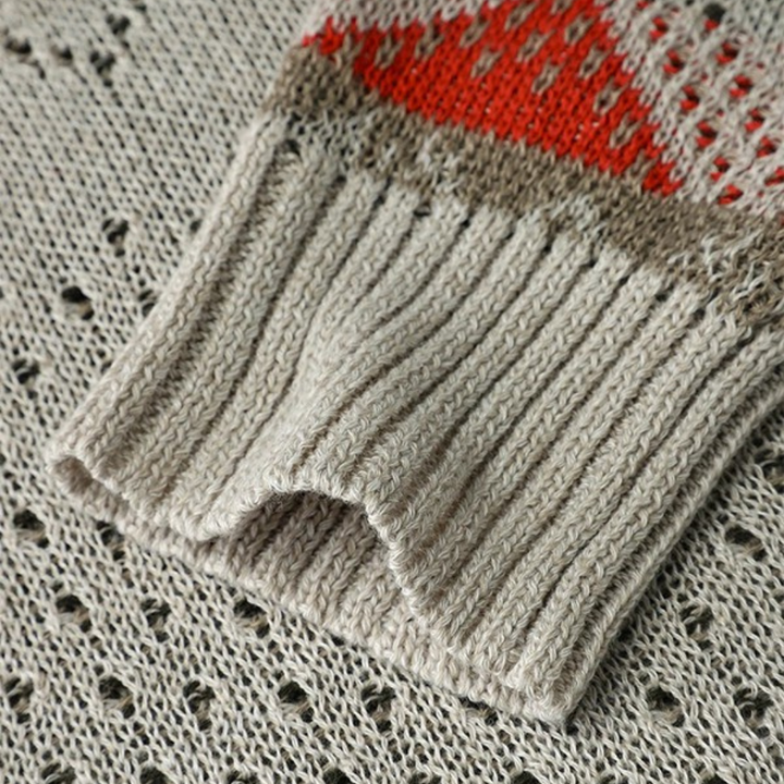 Langærmet sweater med geometrisk print til kvinder