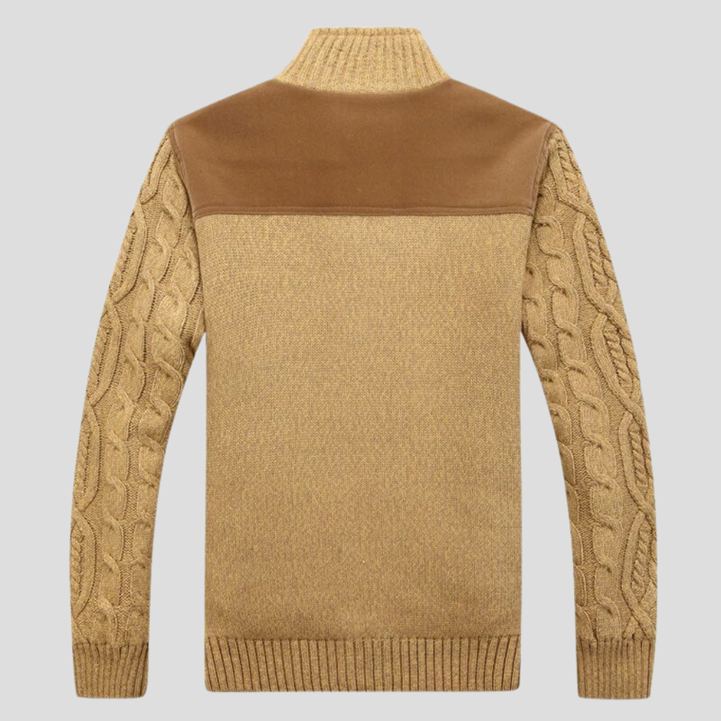 Herrecardigan med plysfor