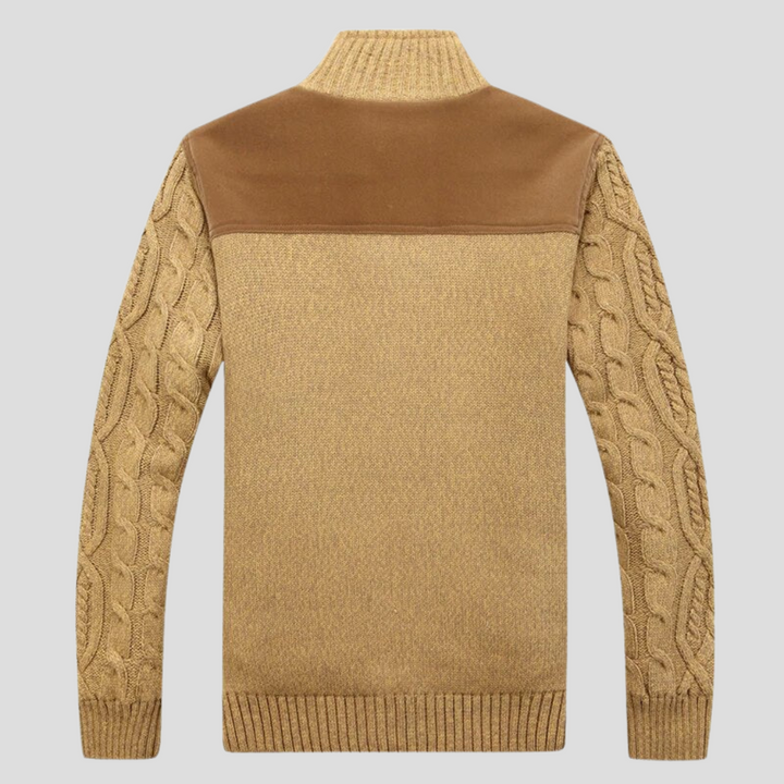 Herrecardigan med plysfor