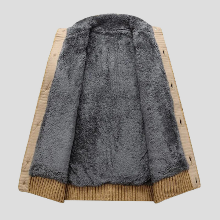 Herrecardigan med plysfor
