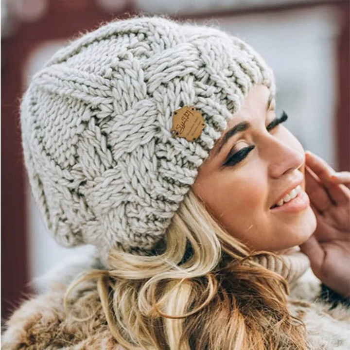 Dame Strikket Beanie