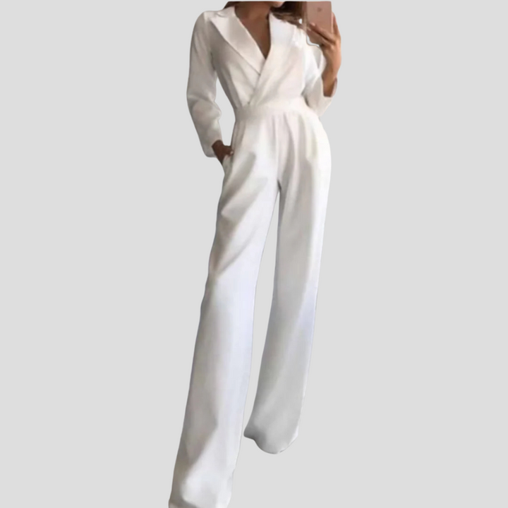 Bred stroppe damejumpsuit – Slank silhuet