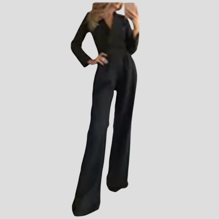 Bred stroppe damejumpsuit – Slank silhuet