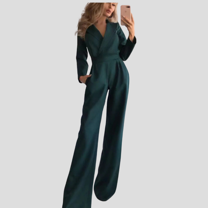Bred stroppe damejumpsuit – Slank silhuet