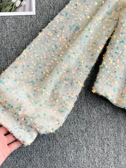 Glittertop med én skulder