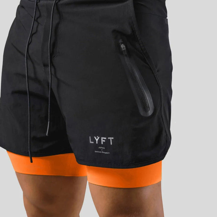 2-i-1 sport- og træningsshorts til mænd