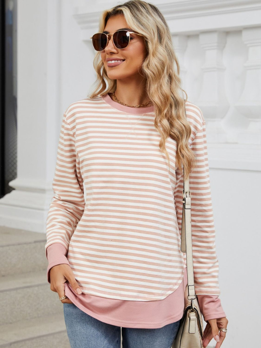 Iesha | Klassisk Stribet Langærmet Sweatshirt til Kvinder-Modiva