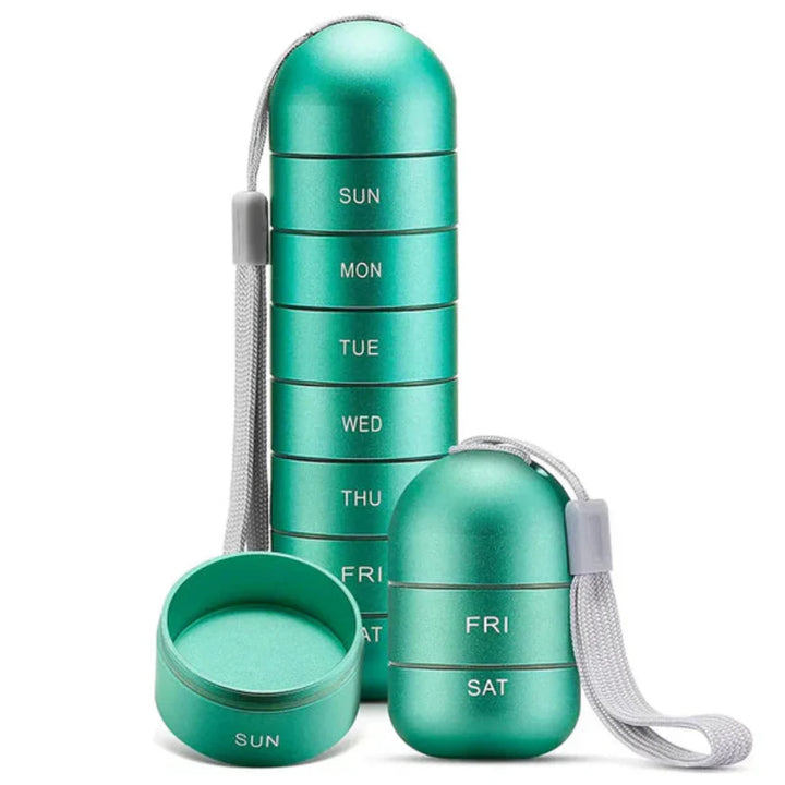 Aluminium 7 dages bærbar pilleæske
