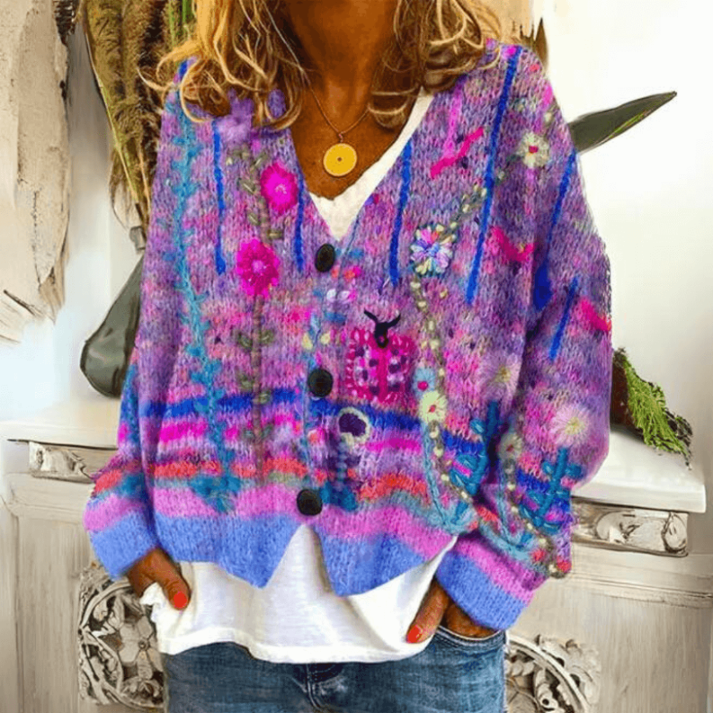 Blød cashmere-strikket cardigan