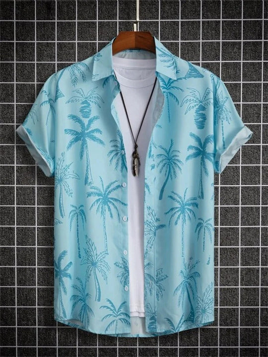 3D Flower Print Hawaii-Skjorte